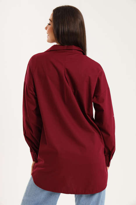 Ladies Oversized Poplin Long Sleeve Casual Winter Shirt