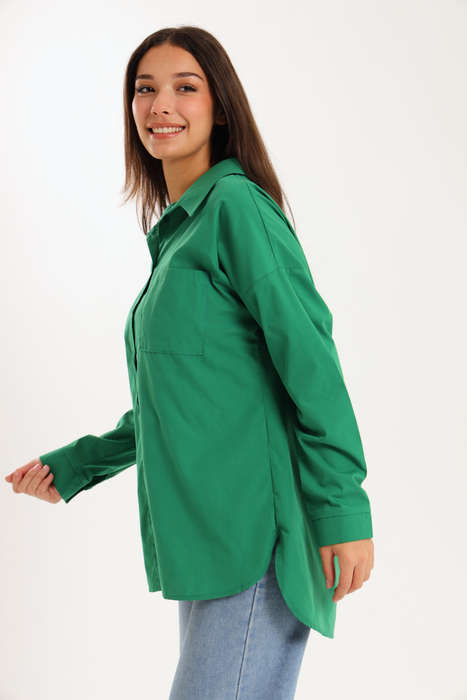 Ladies Oversized Poplin Long Sleeve Casual Winter Shirt