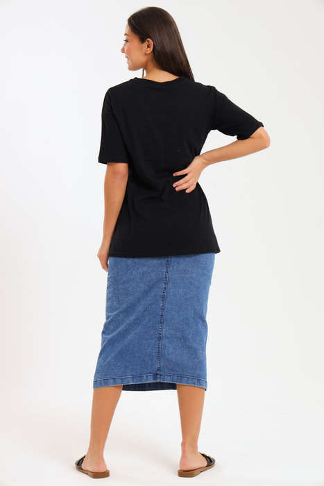 Ladies Printed Slogan Maxi T-shirts