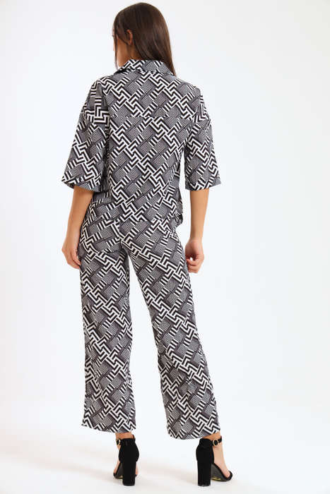Leah Abstract Print Ladies 2 Piece Shirt and Trouser Co-Ord Set