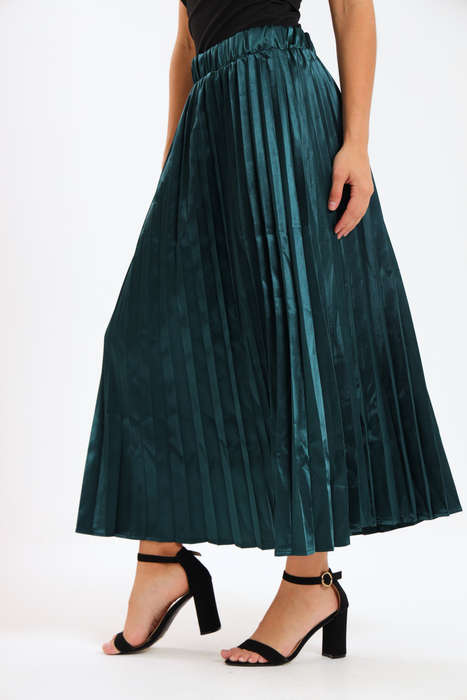 Sorley Pleated Satin Maxi Skirt