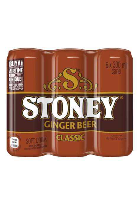 Stoney Ginger Beer Classic Soft Drink Cans 6 x 300ml