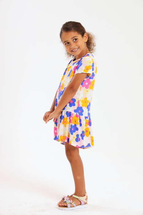 Girls Summer Short Sleeve Dress 2 to 7 Years