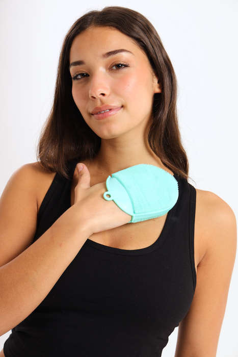 Senza® 3 Pack Silicone Shower Glove - Face Scrub Loofah