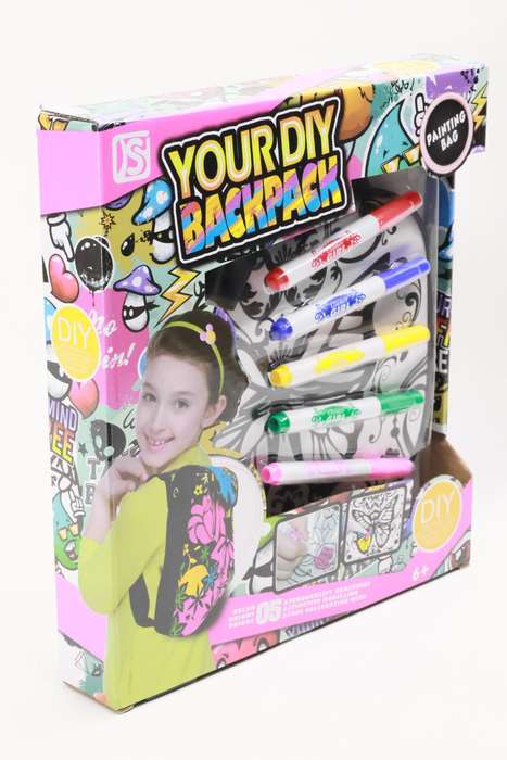 Senza® Girls DIY Colour-In Handbag With 5 Fabric Markers