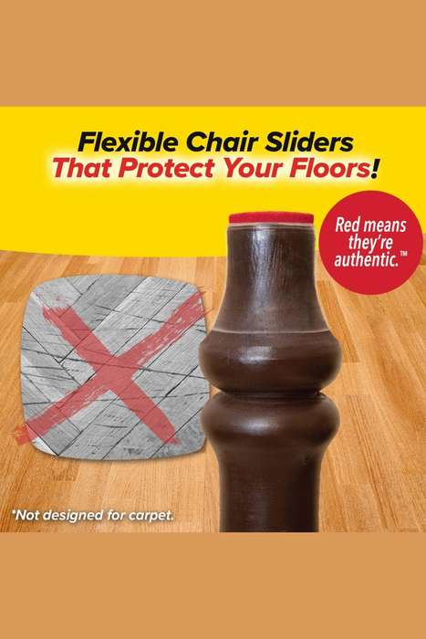 Flexible Chair Leg Protectors with Felt Pads  8 Pack