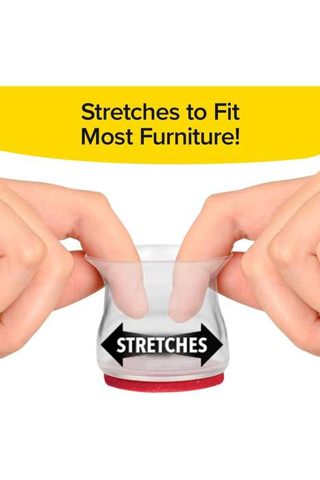 Flexible Chair Leg Protectors with Felt Pads  8 Pack