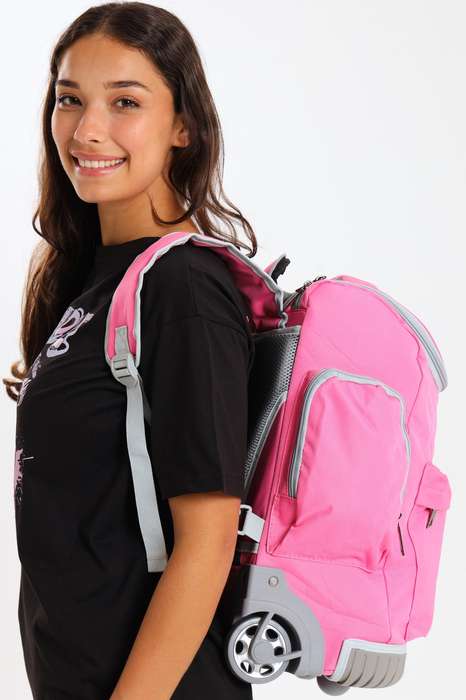 Camel Mountain School Trolley Bag Backpack Large Pink
