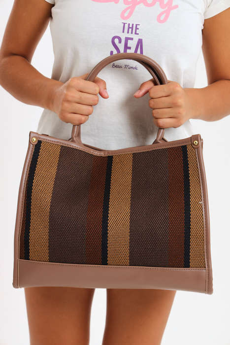 Ladies Canvas Multifunctional Tote Handbag with Shoulder Strap