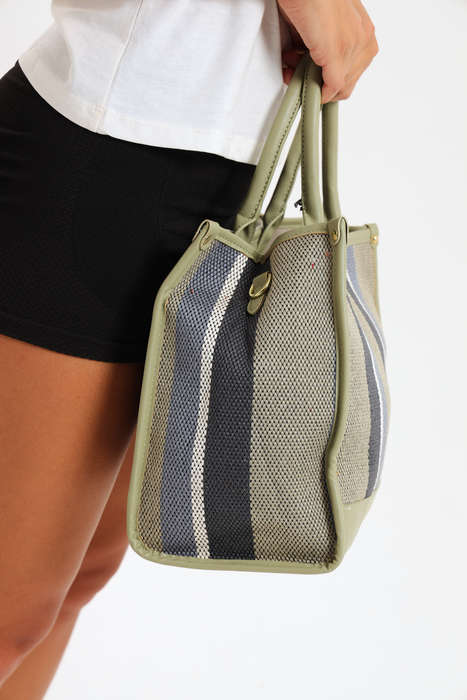Ladies Canvas Multifunctional Tote Handbag with Shoulder Strap