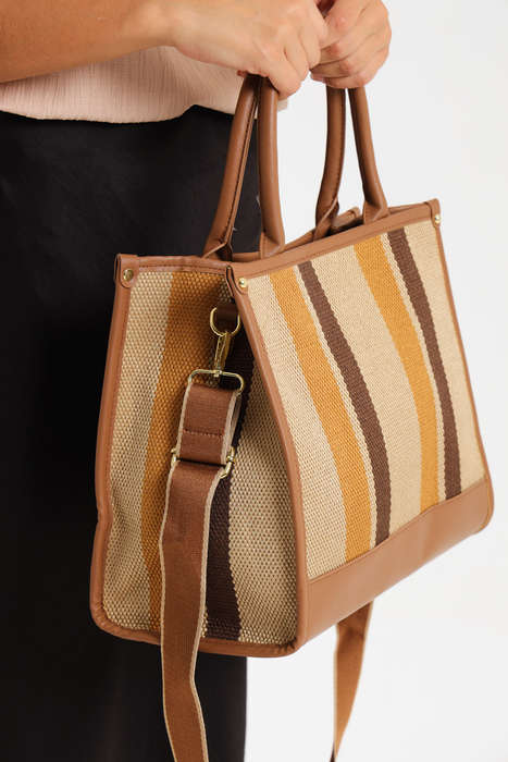 Ladies Canvas Multifunctional Tote Handbag with Shoulder Strap