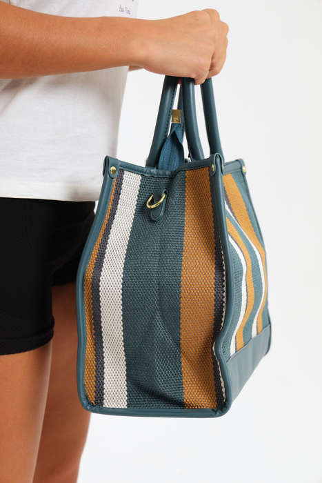 Ladies Canvas Multifunctional Tote Handbag with Shoulder Strap