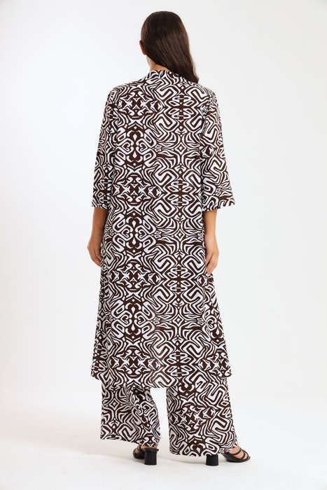 Ladies Hudson 2 Piece Printed Pants &amp; Kimono Summer Set With Free Bodysuit to Match