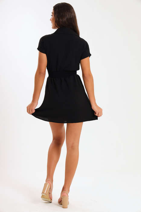 Ladies Stacy Black Mini Airflow Event Dress