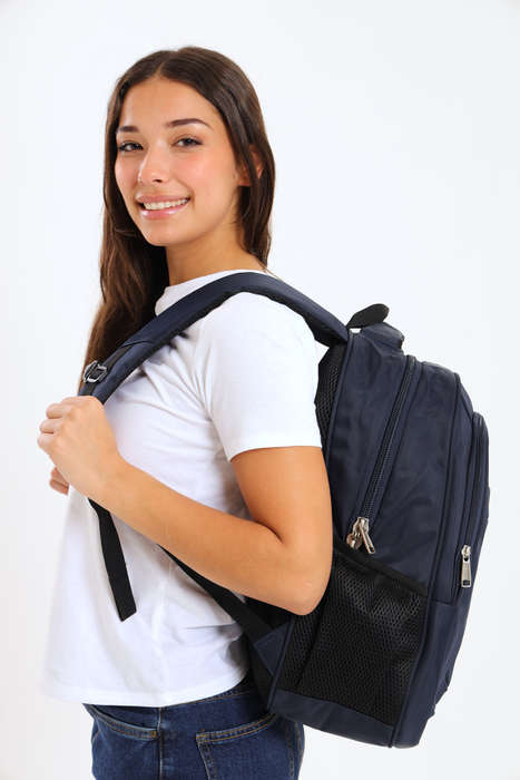 Powerland Laptop Backpack or School Bag with Multiple Compartments Navy Large