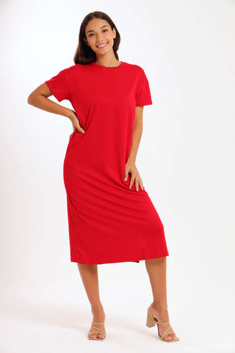 Just Love Short Sleeve Red Midaxi Valentine's Day Dress