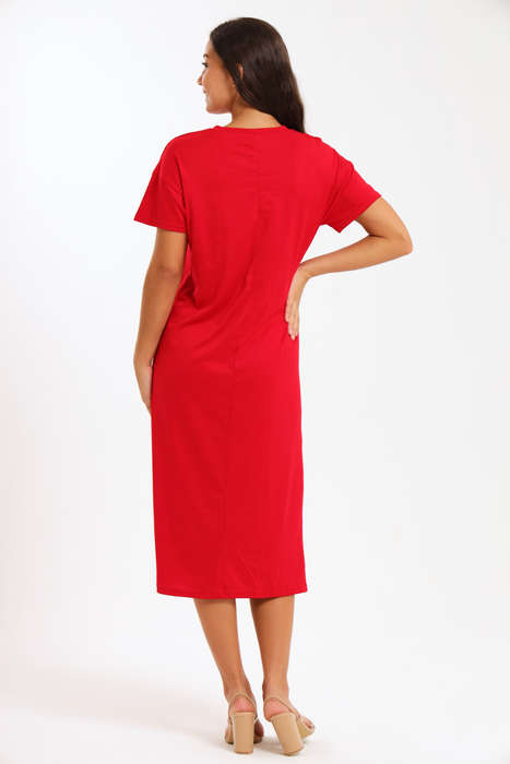 Just Love Short Sleeve Red Midaxi Valentine's Day Dress