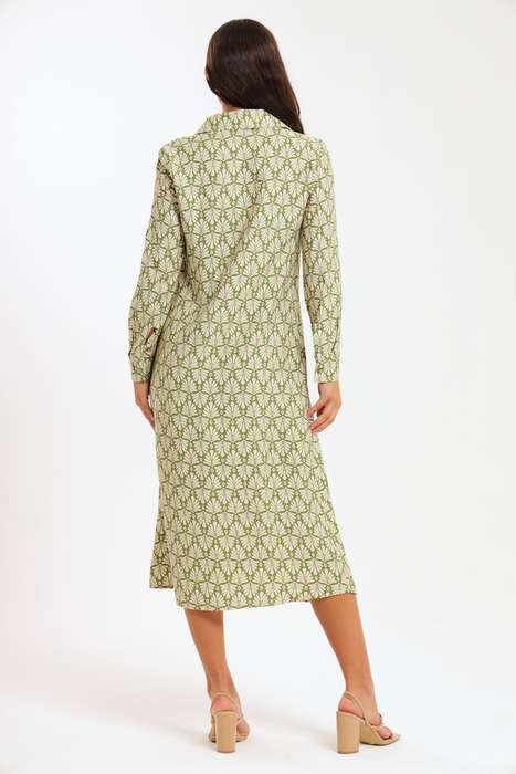 Asher Button Down Long Sleeve Office Shirt Dress
