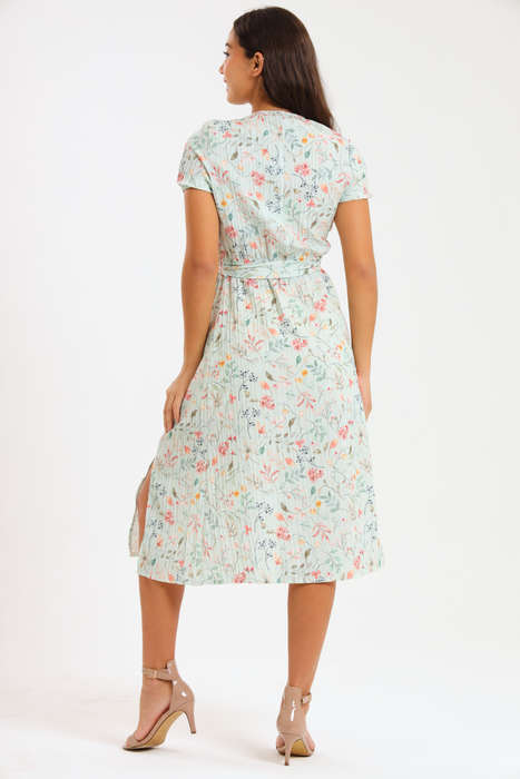 Annalee Short Sleeve Pleated Midaxi Dress