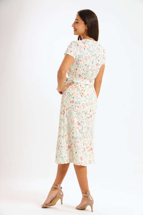 Annalee Short Sleeve Pleated Midaxi Dress