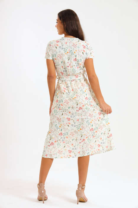 Annalee Short Sleeve Pleated Midaxi Dress