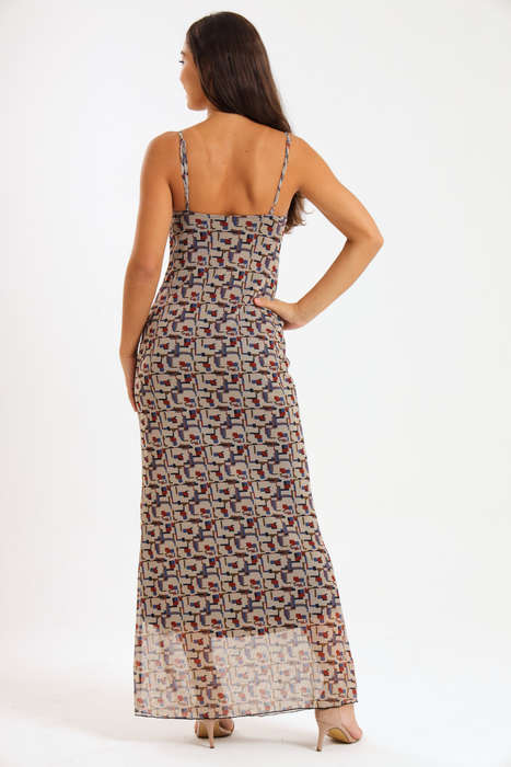 Catalina Sleeveless Meshed Lined Bodycon Maxi Dress
