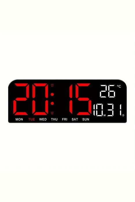 Digital Wall Temperature, Week, And Dates Display LED Alarm Clock