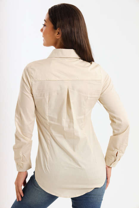 Ladies Classic Botton-Down Maxi Length Shirt