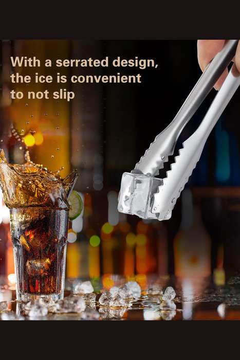 Senza® Durable Stainless Steel Multi-Purpose Ice Cube Tongs