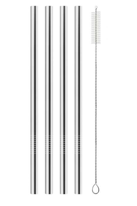 Senza® Stainless Steel Straw Set With Cleaning Brush 210mm