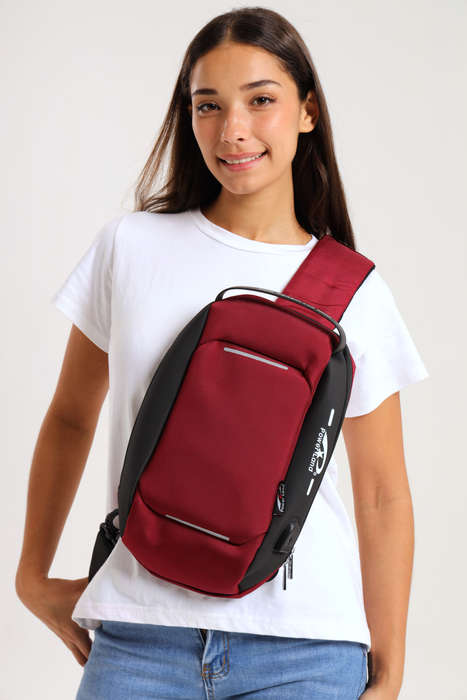 Powerland Anti Theft Sling Crossbody Bag Shoulder Backpack with USB Charging Port Waterproof Ches...