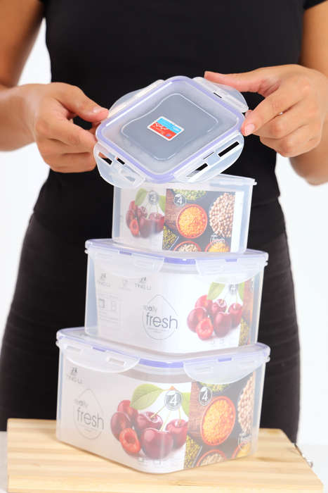 Senza® 3pc Clip Food Storage Lunchbox Containers BPA Free