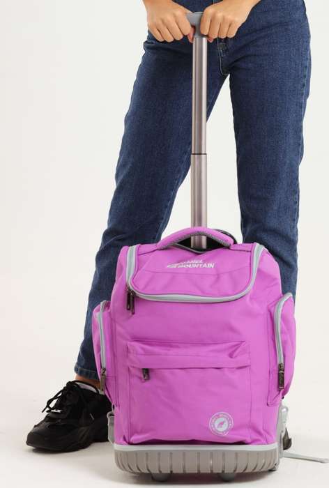 Camel Mountain School Trolley Bag Backpack Large Purple