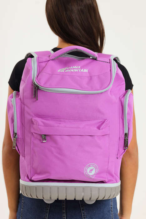 Camel Mountain School Trolley Bag Backpack Large Purple