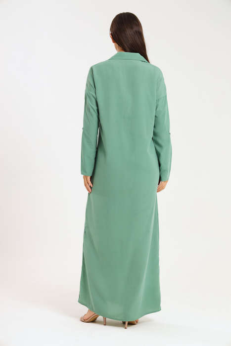 Ladies Madilyn Maxi Full Length Button Down Shirt Dress