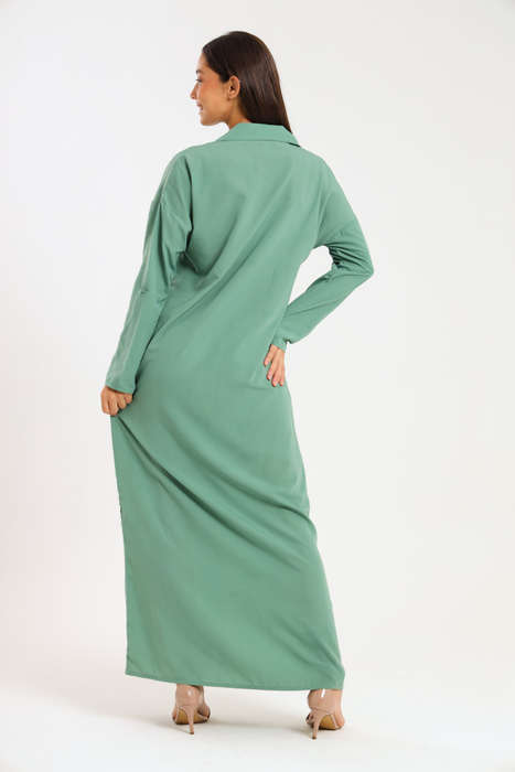Ladies Madilyn Maxi Full Length Button Down Shirt Dress