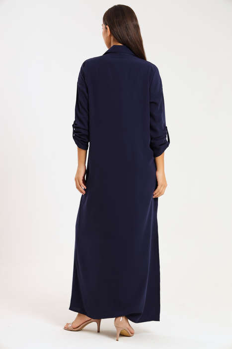 Ladies Madilyn Maxi Full Length Button Down Shirt Dress
