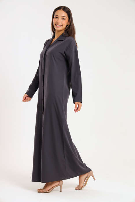 Ladies Madilyn Maxi Full Length Button Down Shirt Dress