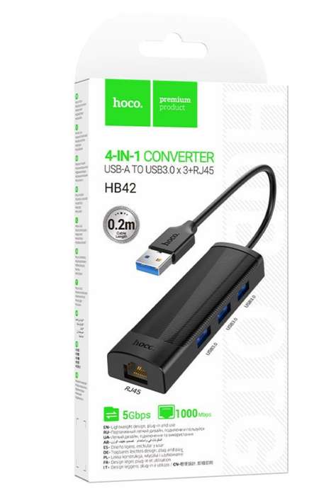 Hoco HB42 USB Hub 3×USB-A3.0 USB Ports