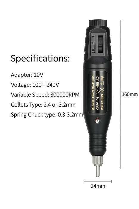 Senza® Profesional Mini Electric Multi-Purpose Nail Drill Engraving Tool Set