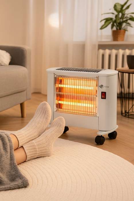 Blutech 1200W 3 Bar Quartz Heater 1500W BT-524 On Wheels