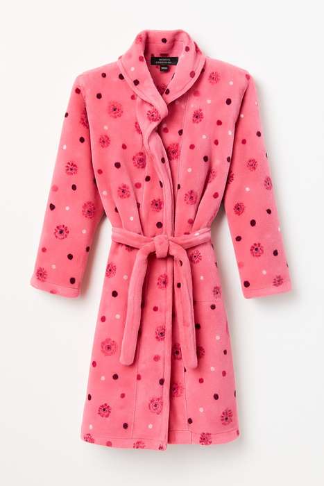 Girls Printed Fleece Lined Sherpa Winter Gown 3 to 14 Years
