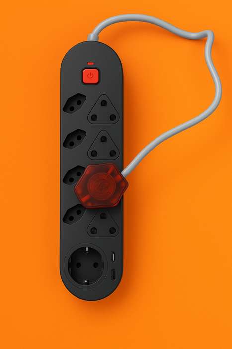 9 Way Multi-Plug Surge Protector Adaptor , 4 x 3Pin, 4 x 2Pin, 1 x Schuko, 1 x USB, 1 x Type-C USB