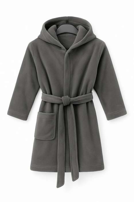 Kids Fleece Lined Sherpa Winter Hooded Gown 3 To 8 Years