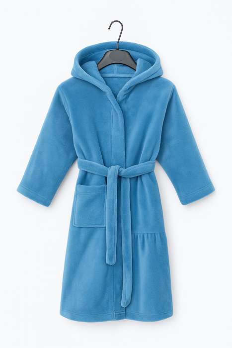 Kids Fleece Lined Sherpa Winter Hooded Gown 3 To 8 Years