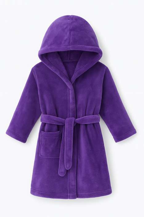 Kids Fleece Lined Sherpa Winter Hooded Gown 3 To 8 Years