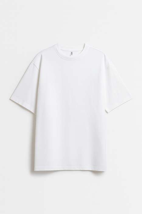Men's Branded White Essential Boxy Fit T-Shirt