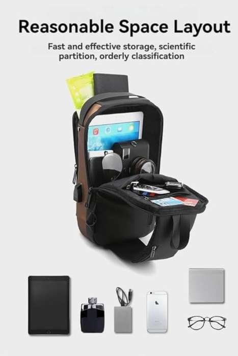 Senza® Anti Theft Shoulder Crossbody Travel Chest Bag With Adjustable Strap
