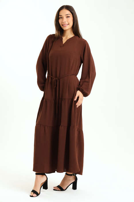 Stella Tiered Modest Maxi Dress With Pocket