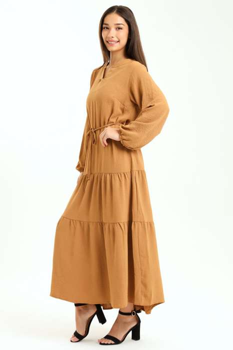 Stella Tiered Modest Maxi Dress With Pocket